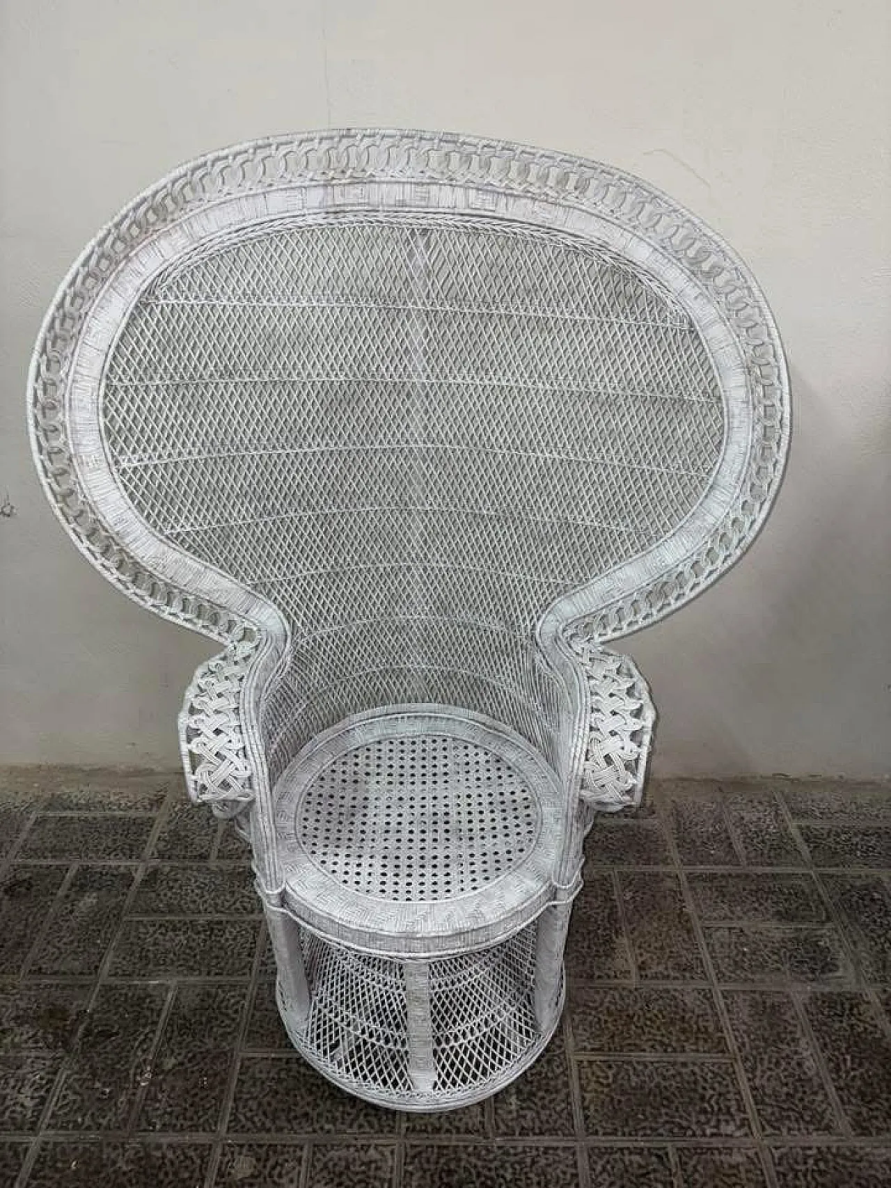 Poltrona vimini pavone, anni '70 3