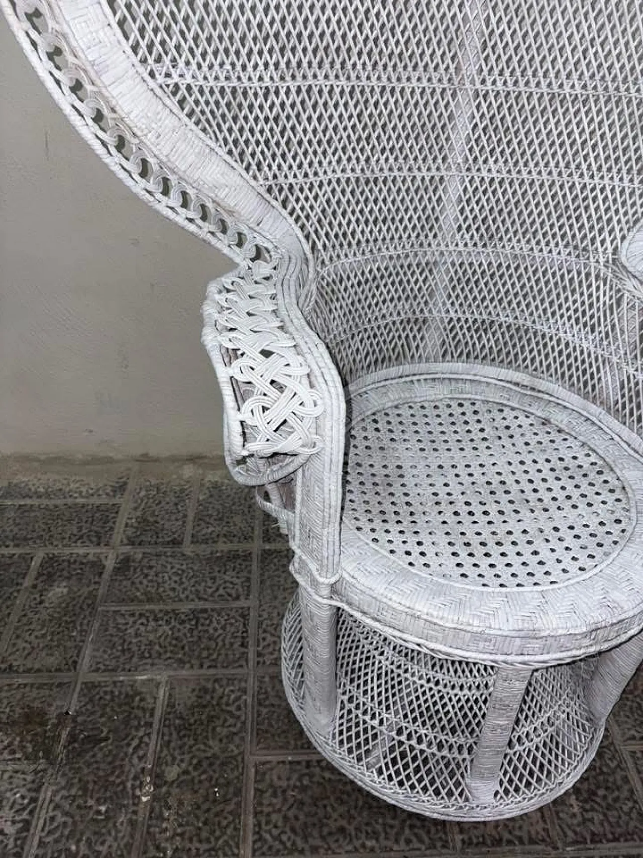 Poltrona vimini pavone, anni '70 4