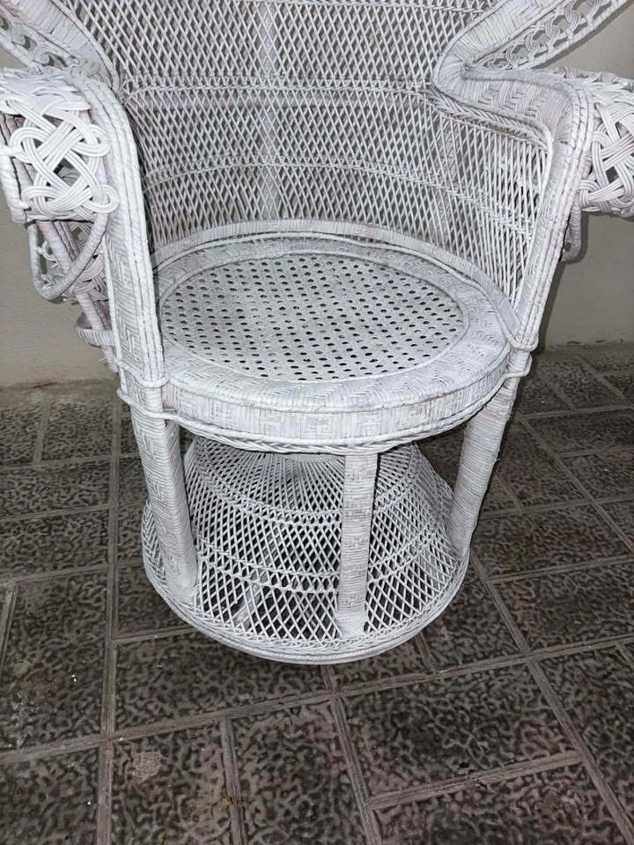 Poltrona vimini pavone, anni '70 5