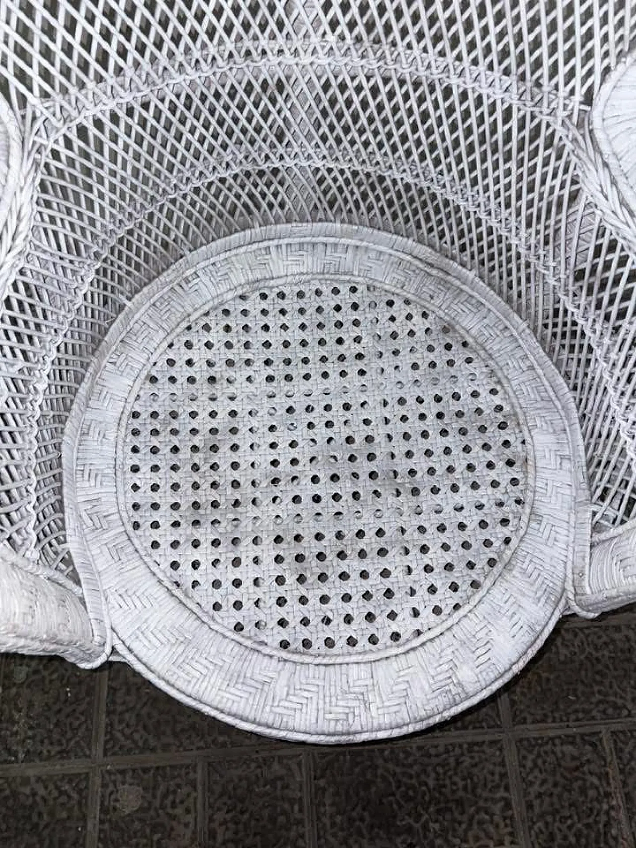 Poltrona vimini pavone, anni '70 6