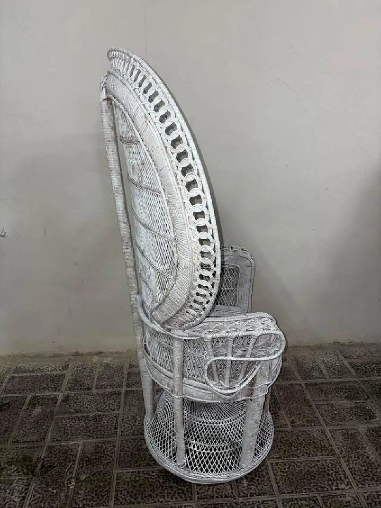 Poltrona vimini pavone, anni '70 7