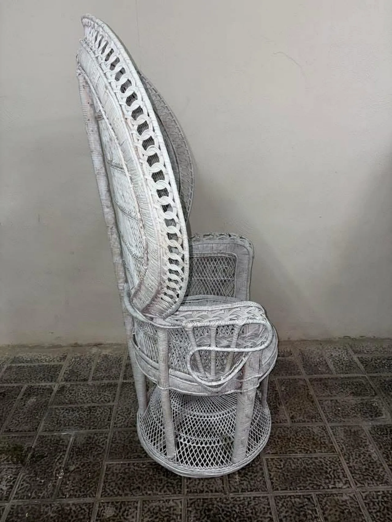 Poltrona vimini pavone, anni '70 8