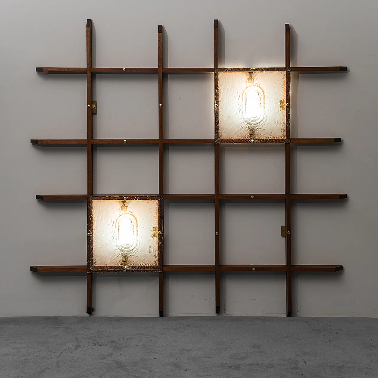 Wall lamp in 2 -light Mazzega Teak, 60s 5