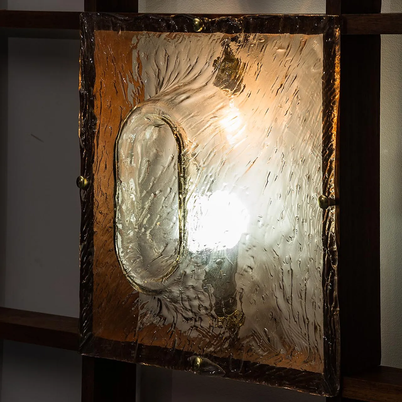 Wall lamp in 2 -light Mazzega Teak, 60s 7