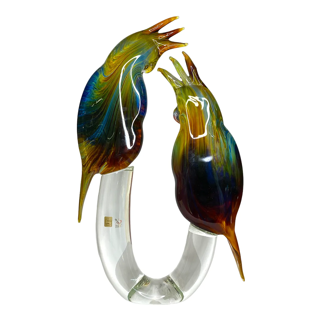 Parrots artistic sculpture by Oscar Zanetti, 90s 2