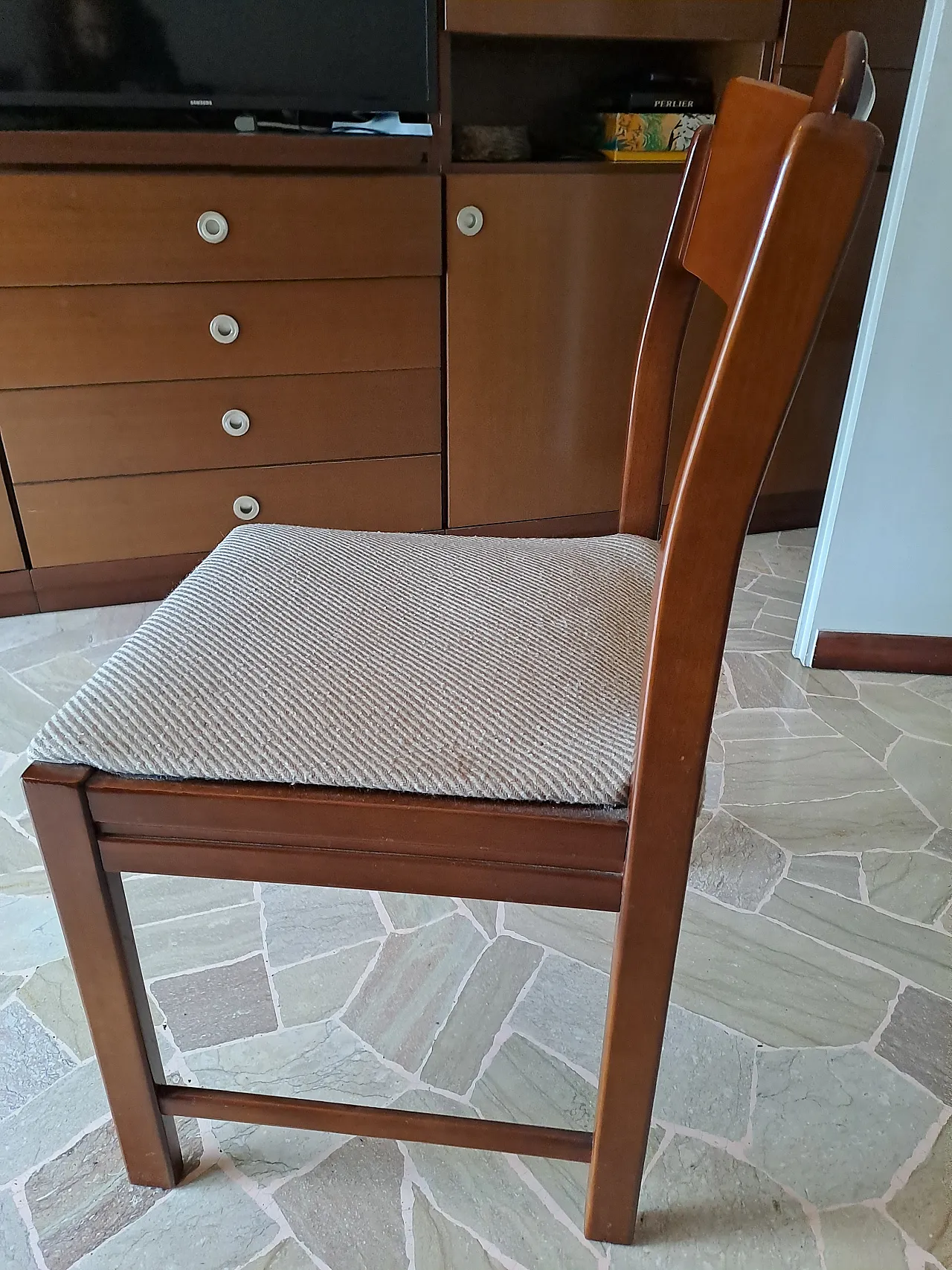 4 wooden chairs, 70s 4