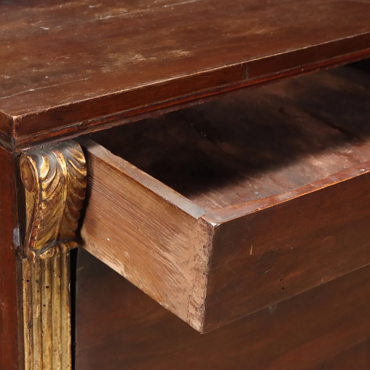 Comodino Impero in noce con cassetto, '800 4