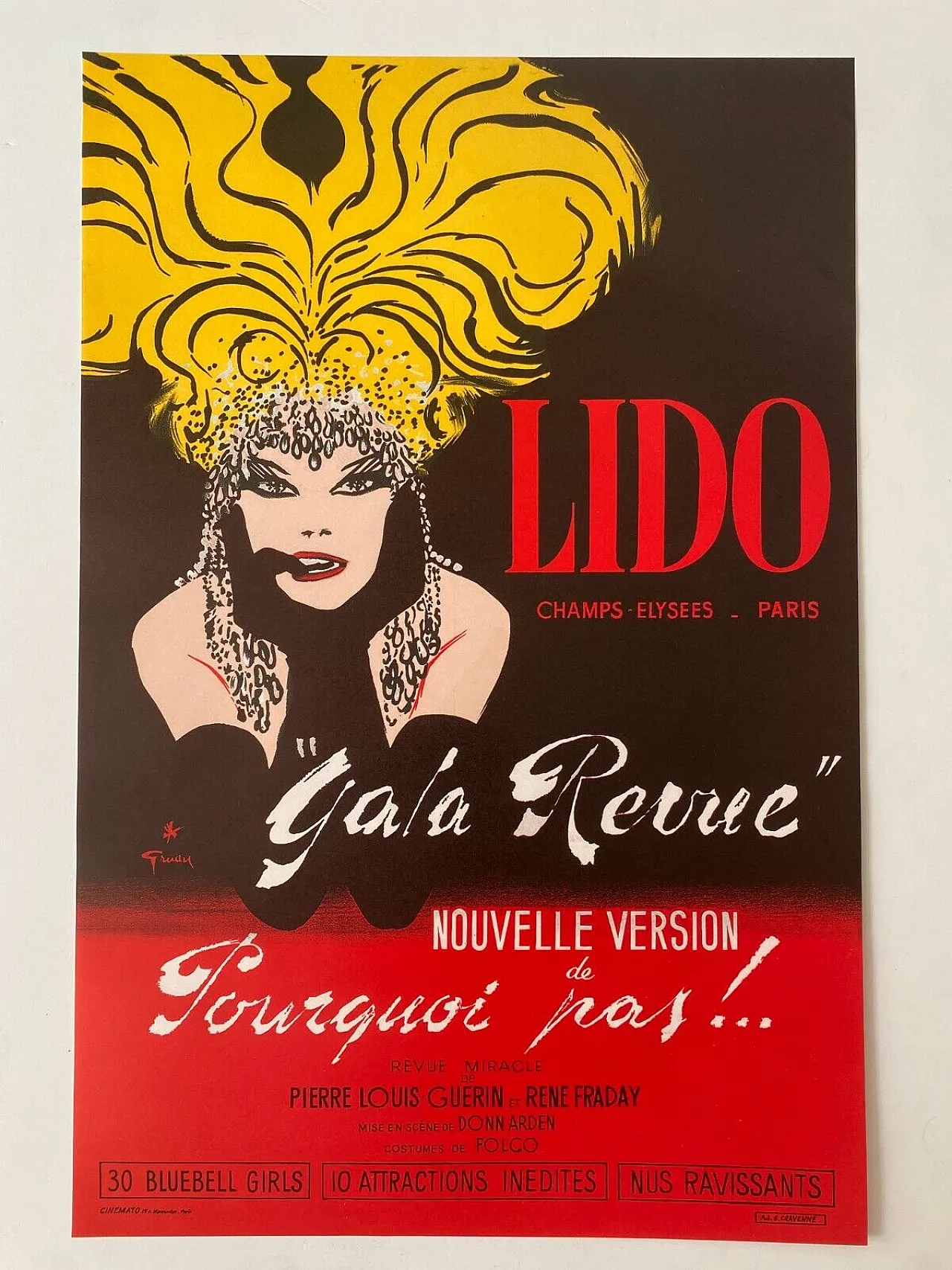 René Gruau, Lido, Gala Revue,  Poster, 1970s 2