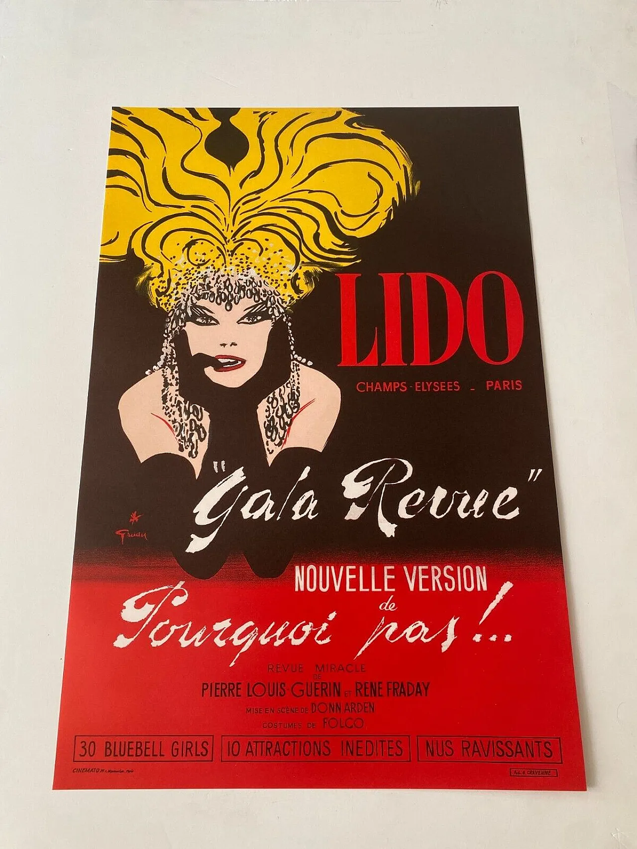 René Gruau, Lido, Gala Revue,  Poster, 1970s 3
