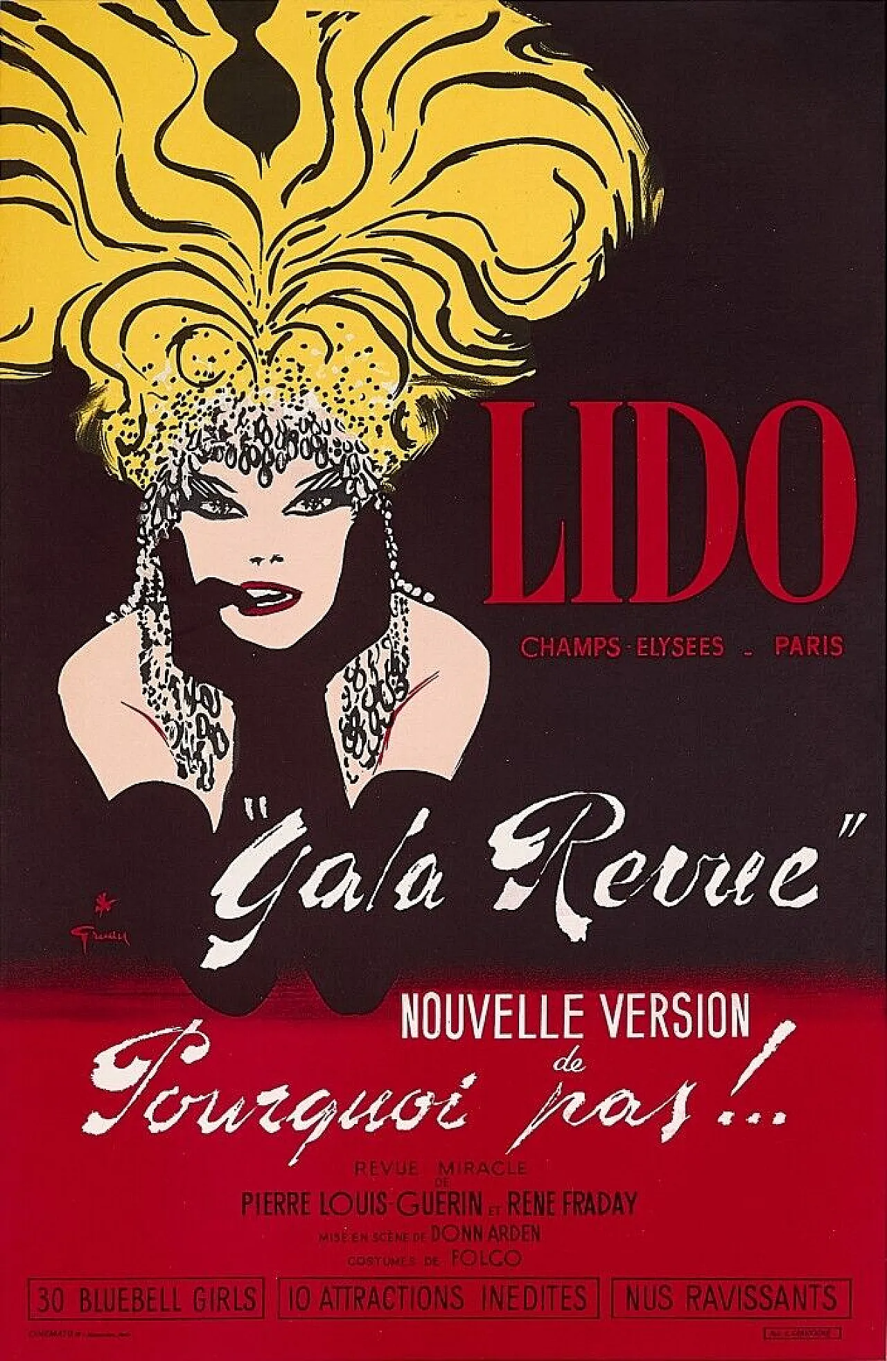 René Gruau, Lido, Gala Revue,  Poster, 1970s 15