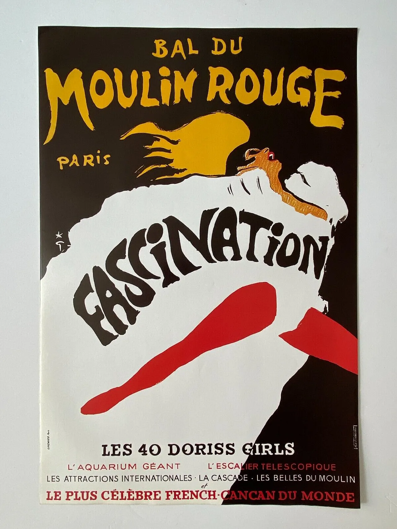 René Gruau, Bal du Moulin Rouge, Fascination, poster, 1980s 2