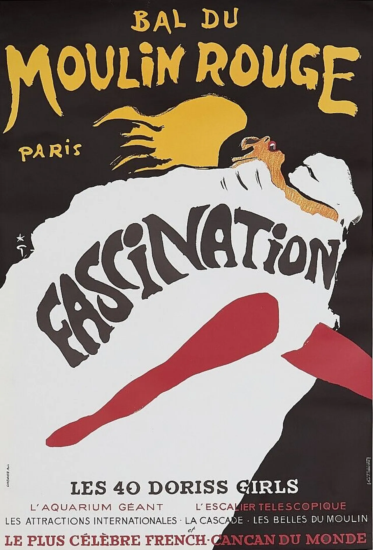 René Gruau, Bal du Moulin Rouge, Fascination, poster, 1980s 12