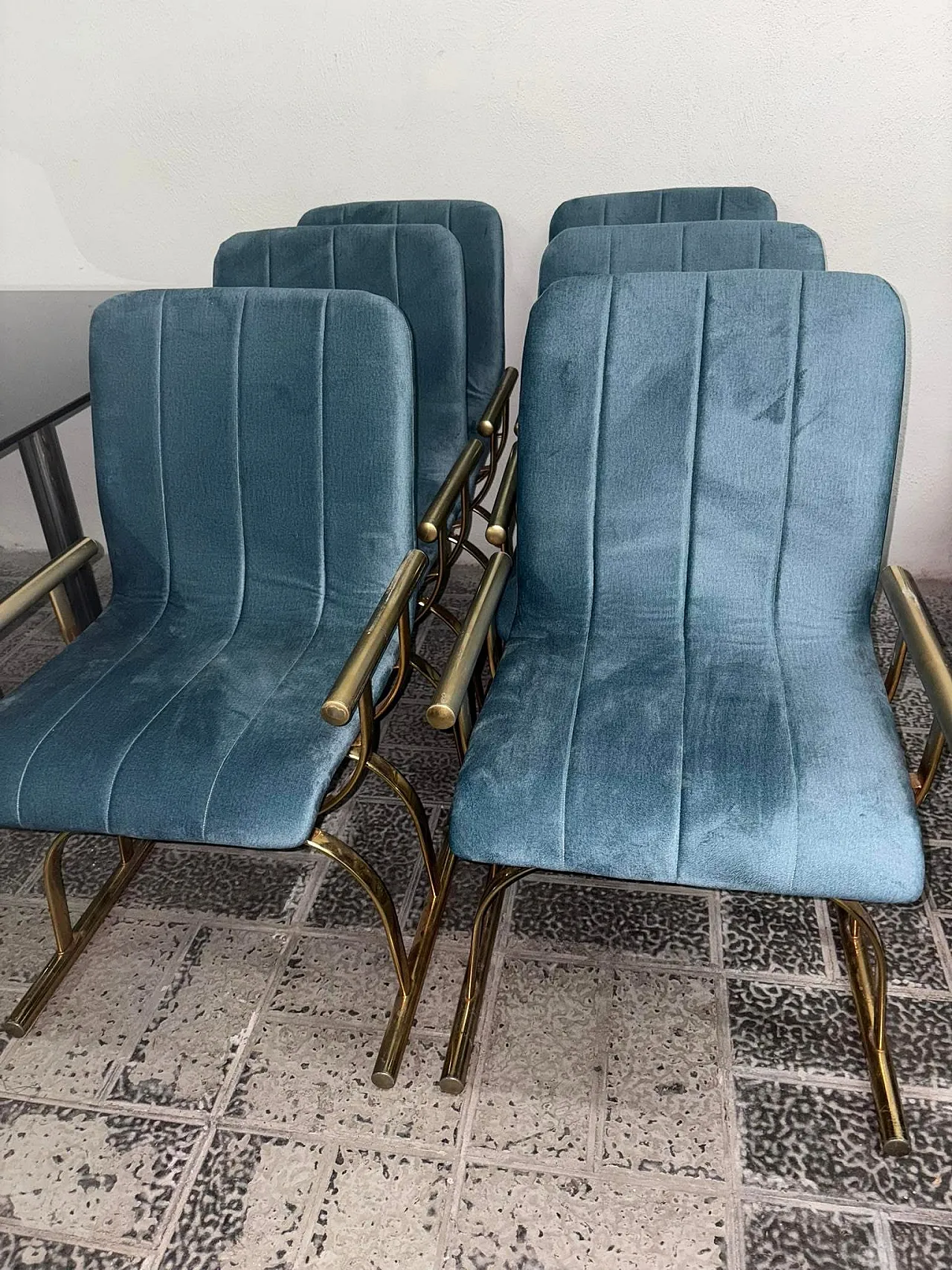 6 sedie blu, anni '70 6
