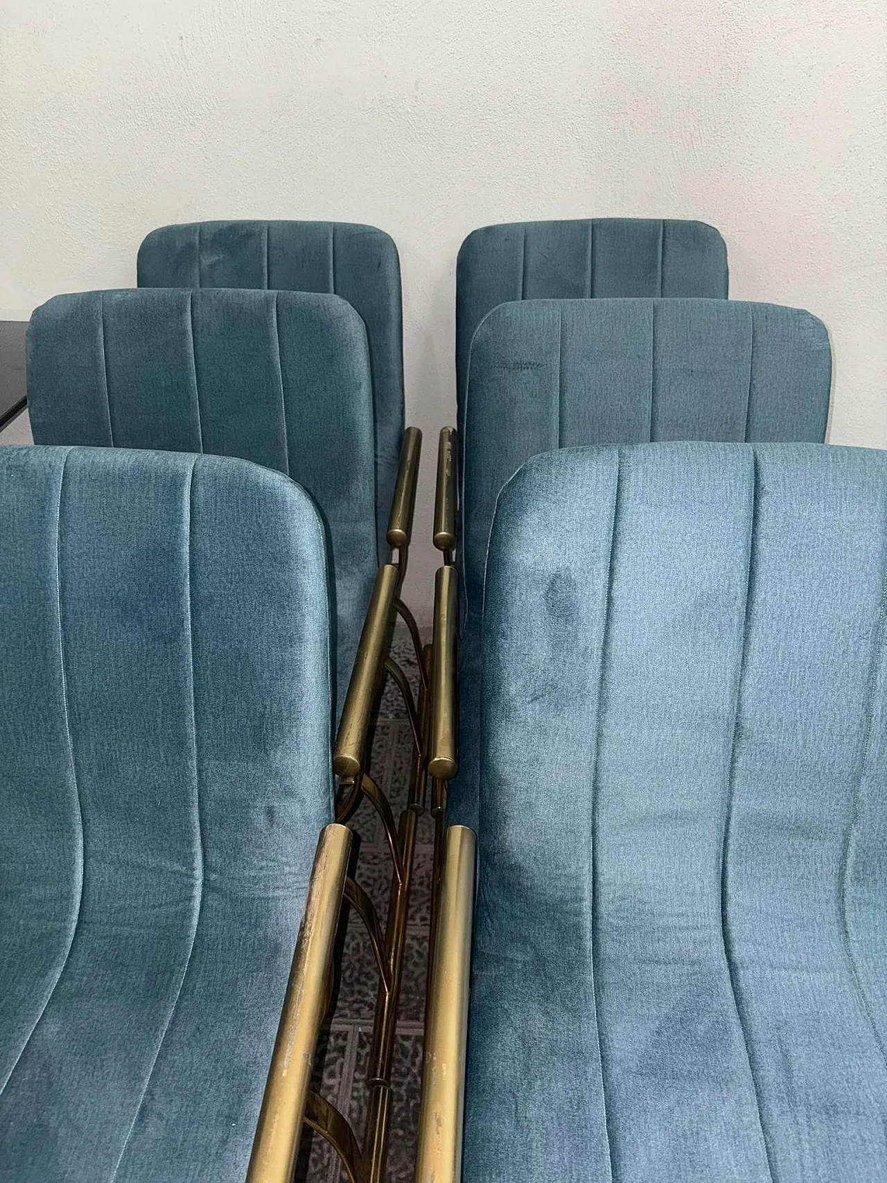 6 sedie blu, anni '70 7