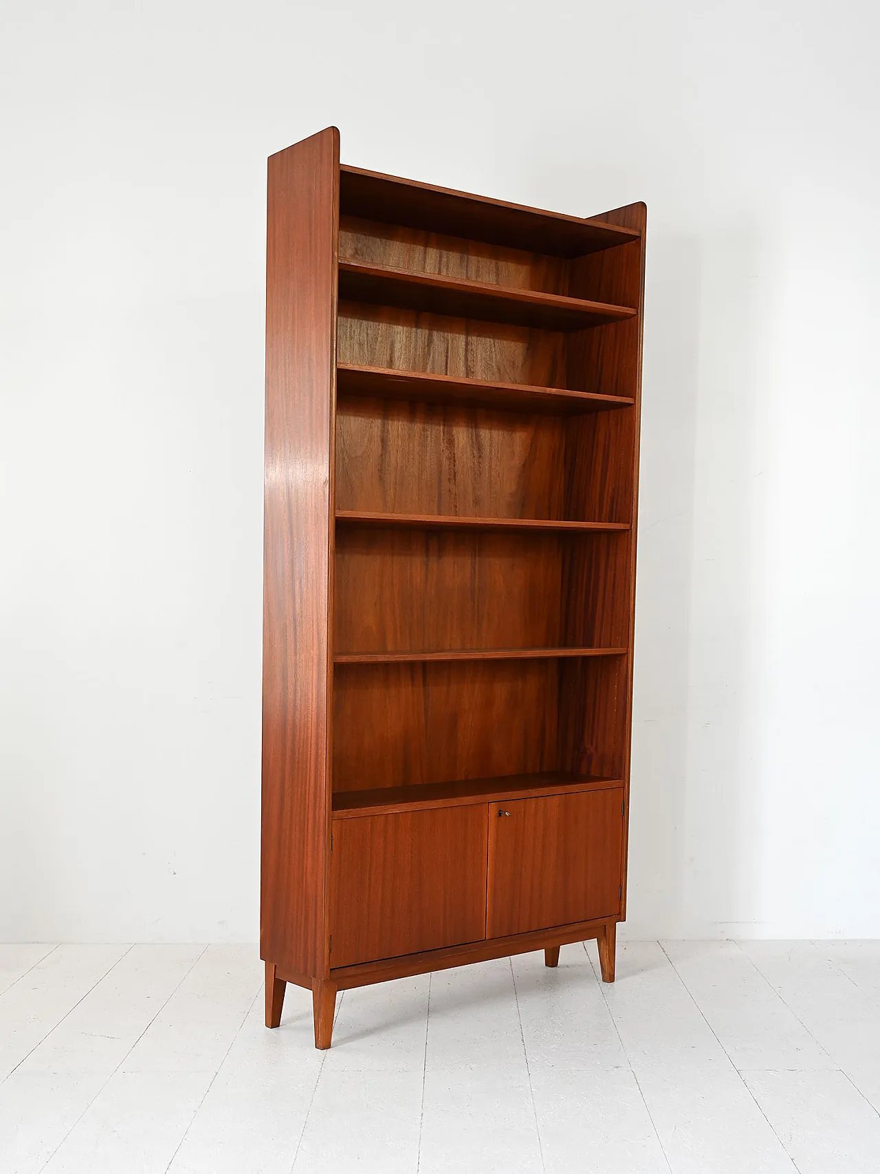 Libreria scandinava a parete in teak, fine anni '50 5