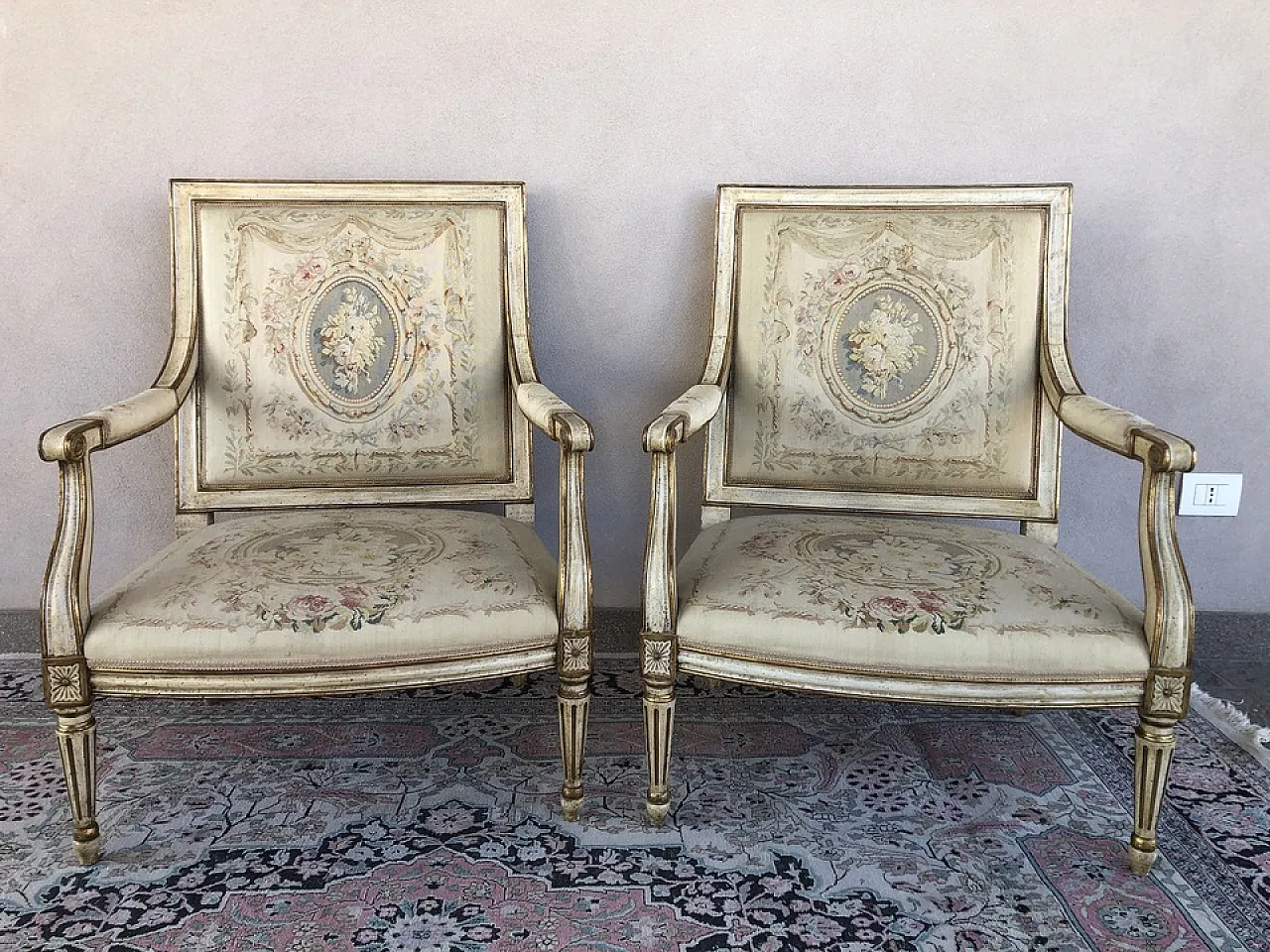 Sofas and 60s armchairs set Louis XVI style, 60s 1