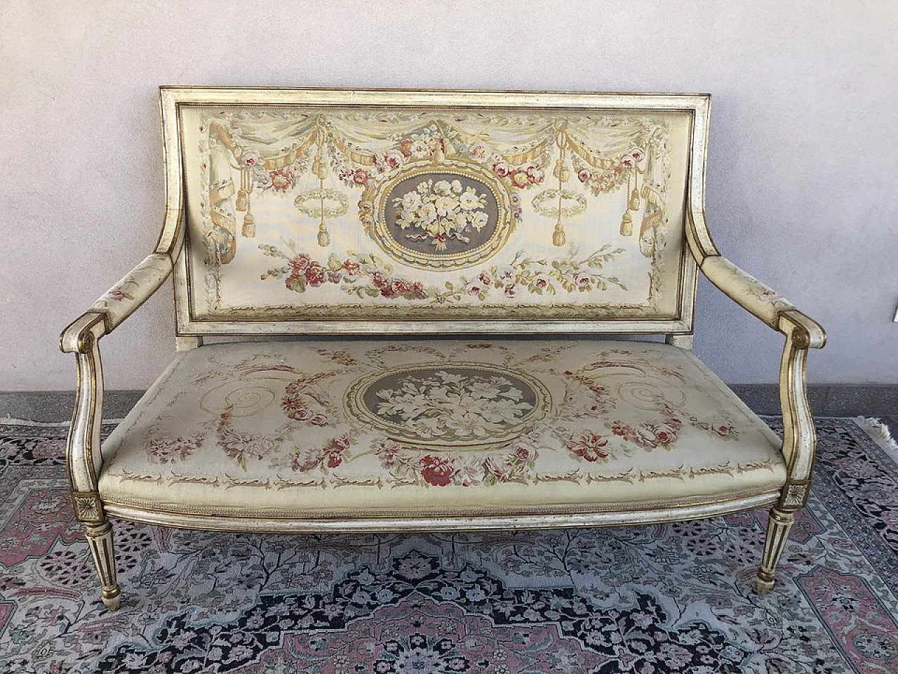 Sofas and 60s armchairs set Louis XVI style, 60s 8