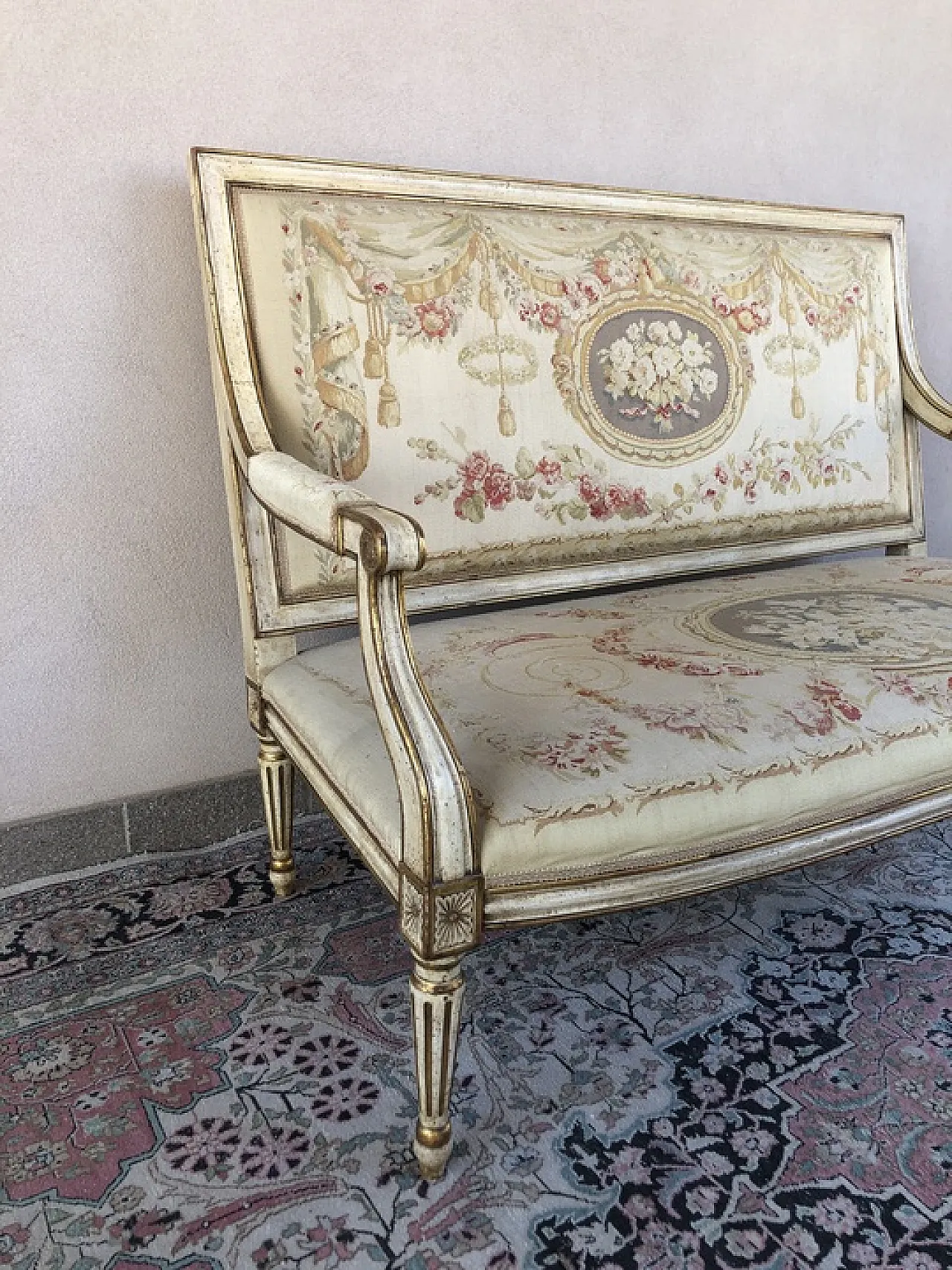 Sofas and 60s armchairs set Louis XVI style, 60s 9