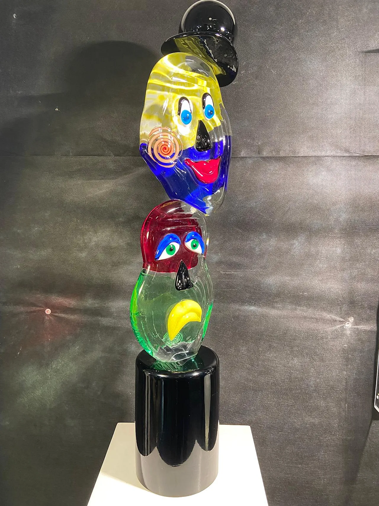 Clown Scultura in Vetro Policromo di Murano di Badioli, Anni 90 2