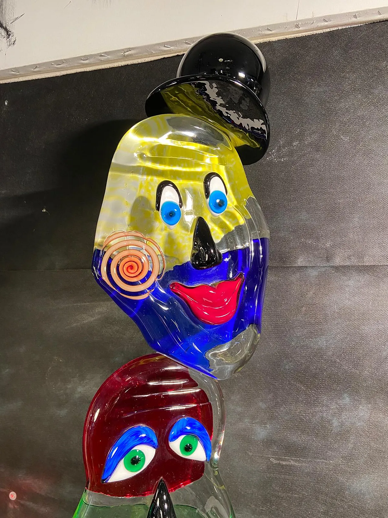 Clown Scultura in Vetro Policromo di Murano di Badioli, Anni 90 5