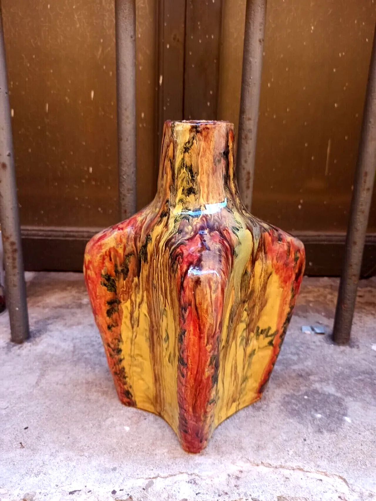 Majolica and multicoloured ceramic jug, mid-20th century 2