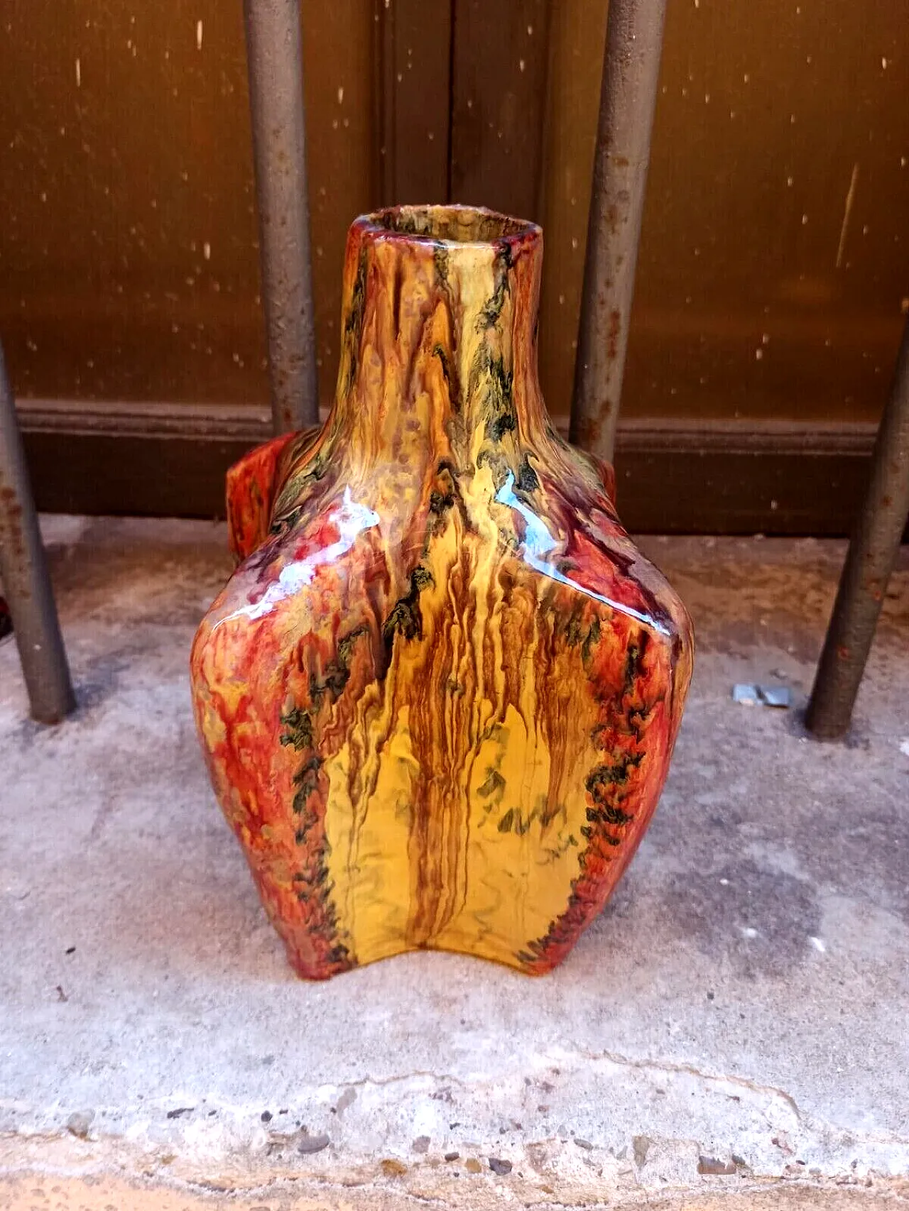 Majolica and multicoloured ceramic jug, mid-20th century 3