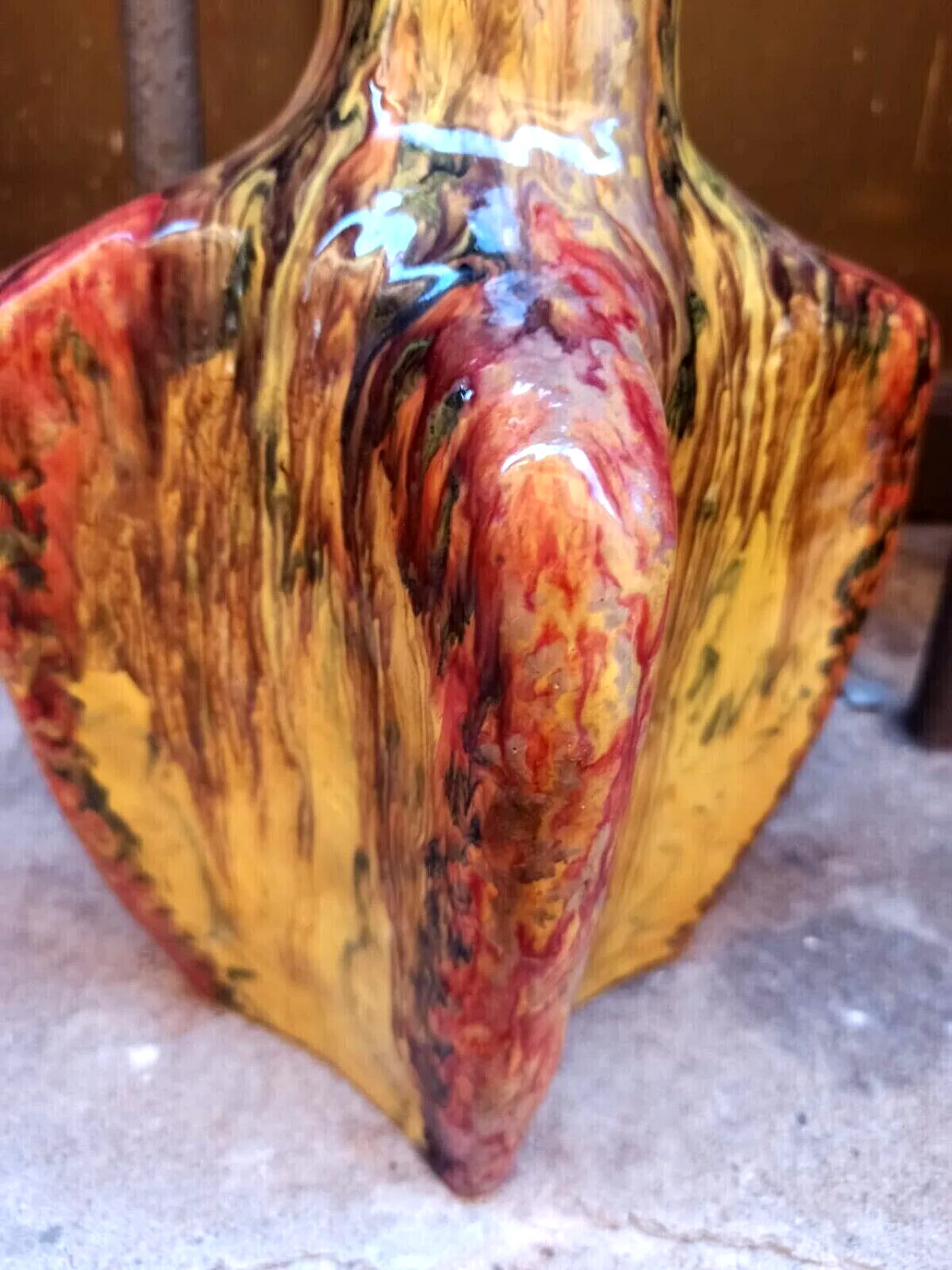 Majolica and multicoloured ceramic jug, mid-20th century 5