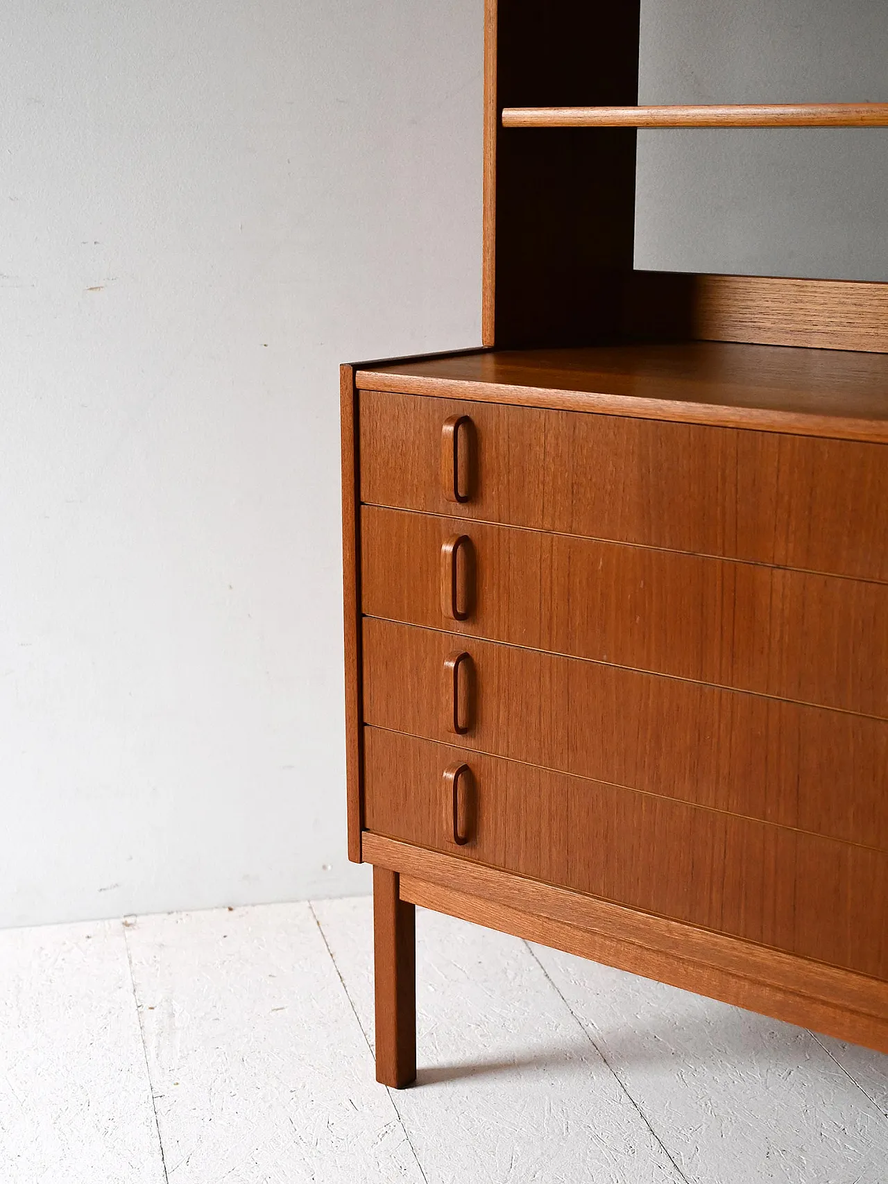 Scandinavian library in Teak with chest of drawers by BodaFors, 60s 9