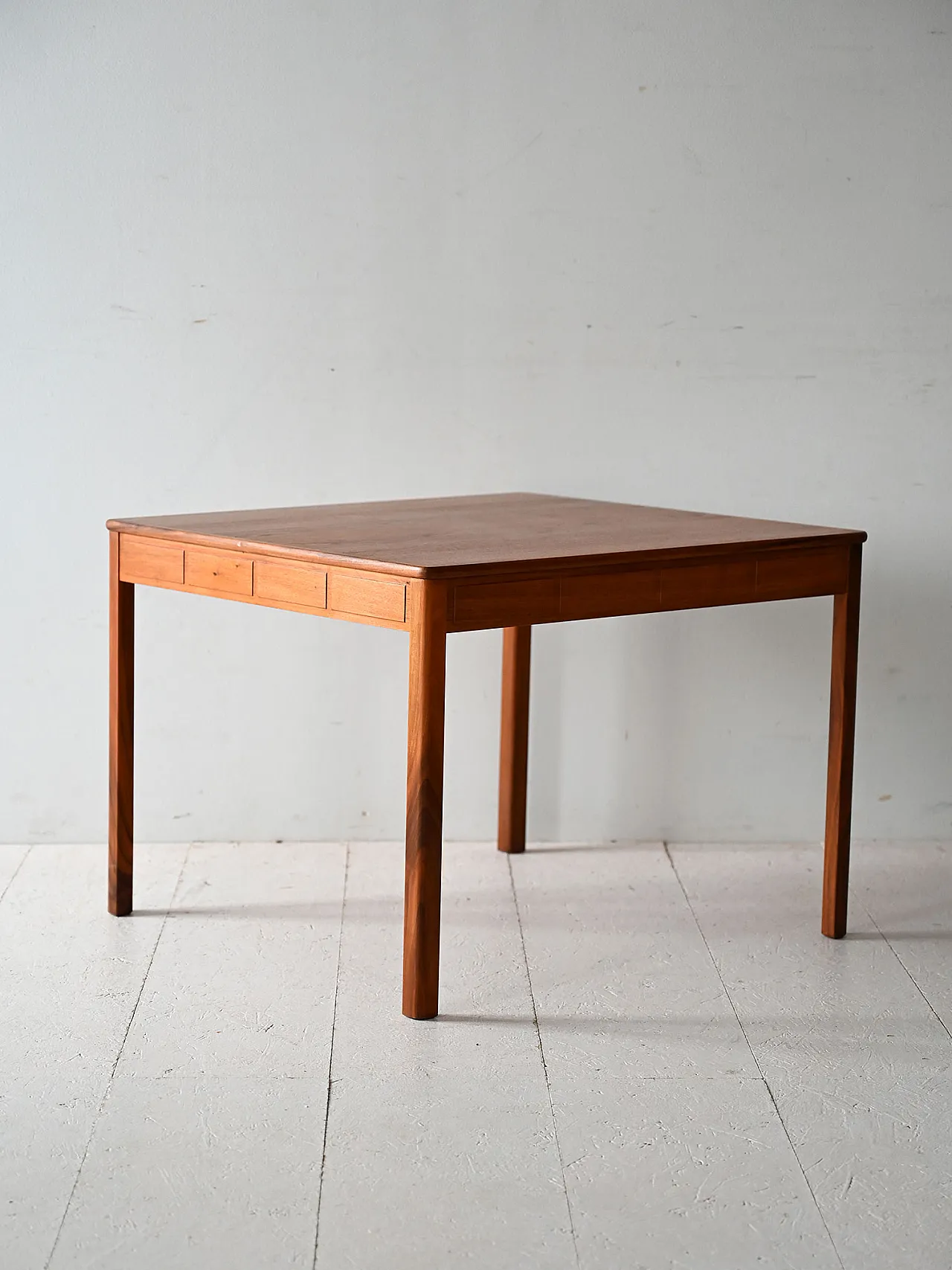 Scandinavian coffee table in teak with carved edge, 60s 3
