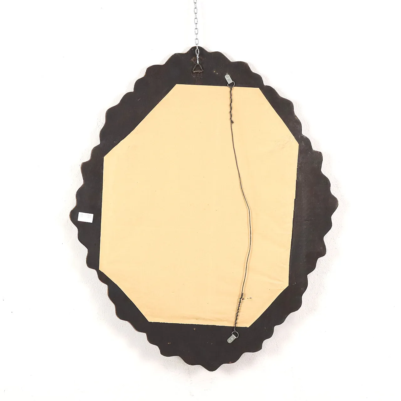 Specchio ovale con cornice in vetro retro dipinto 8