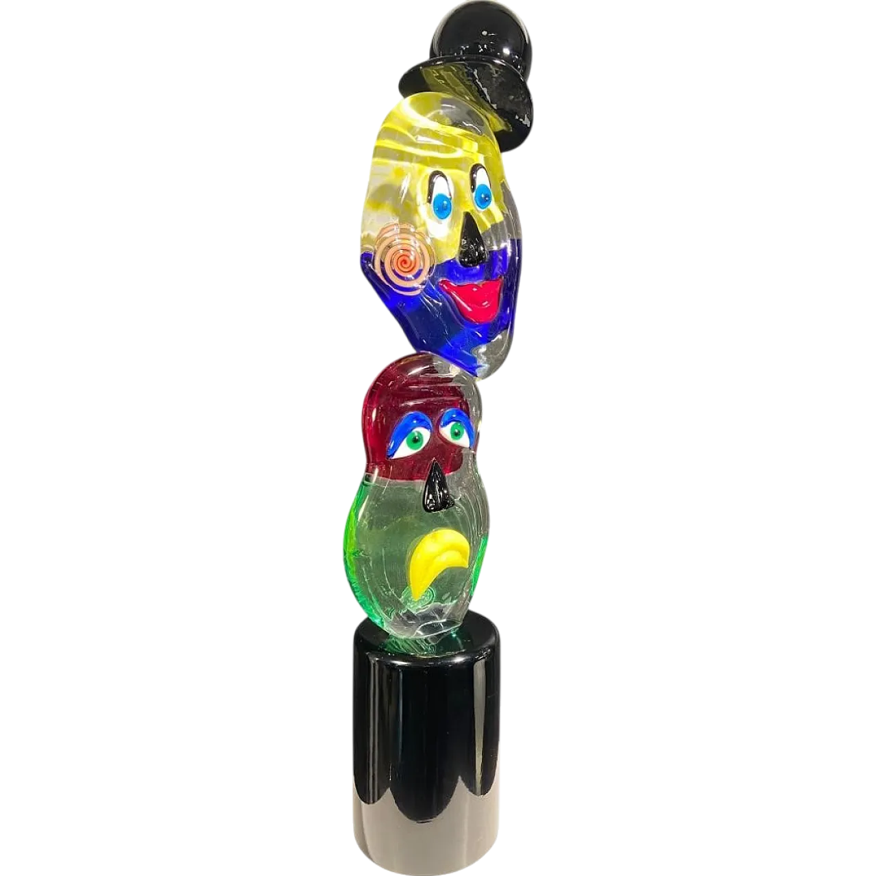 Clown Scultura in Vetro Policromo di Murano di Badioli, Anni 90 8