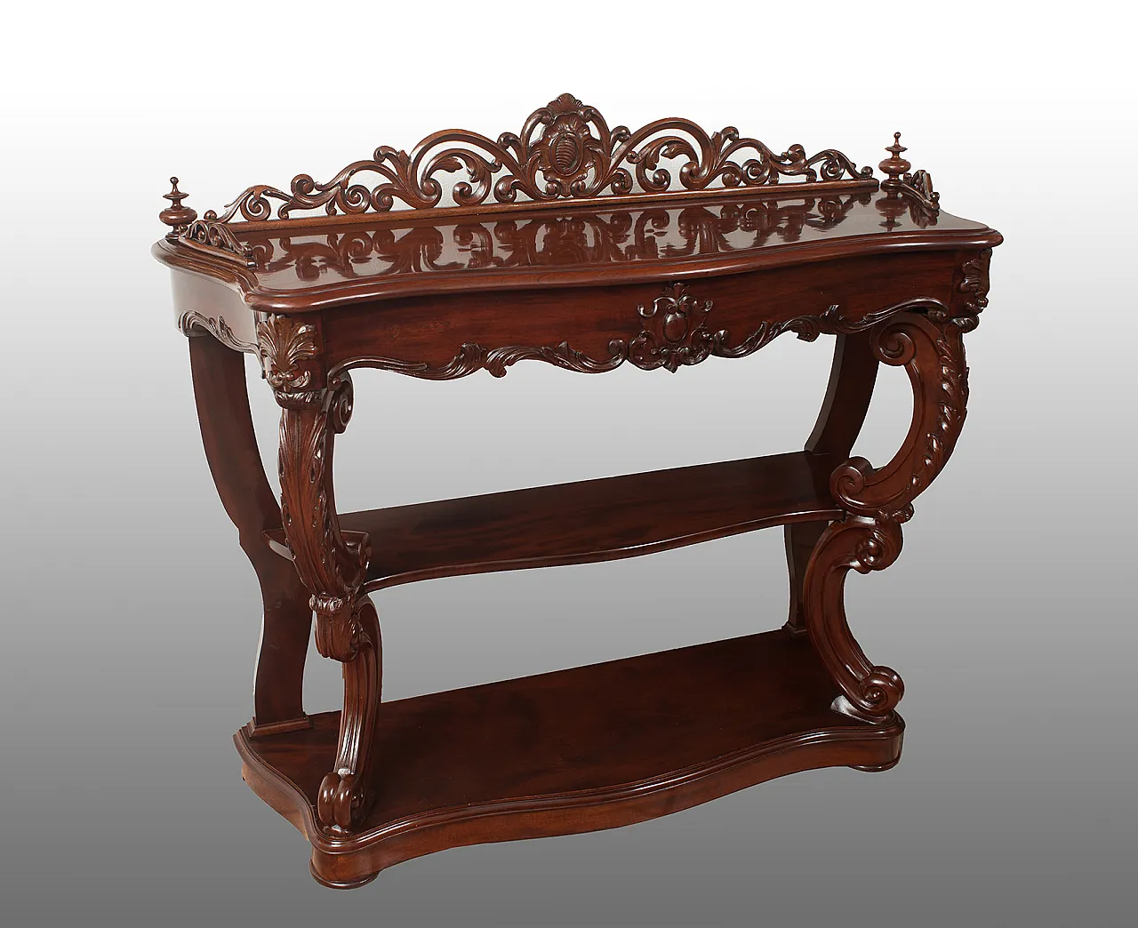 Console Luigi Filippo French in mahogany feather, 19th century 1