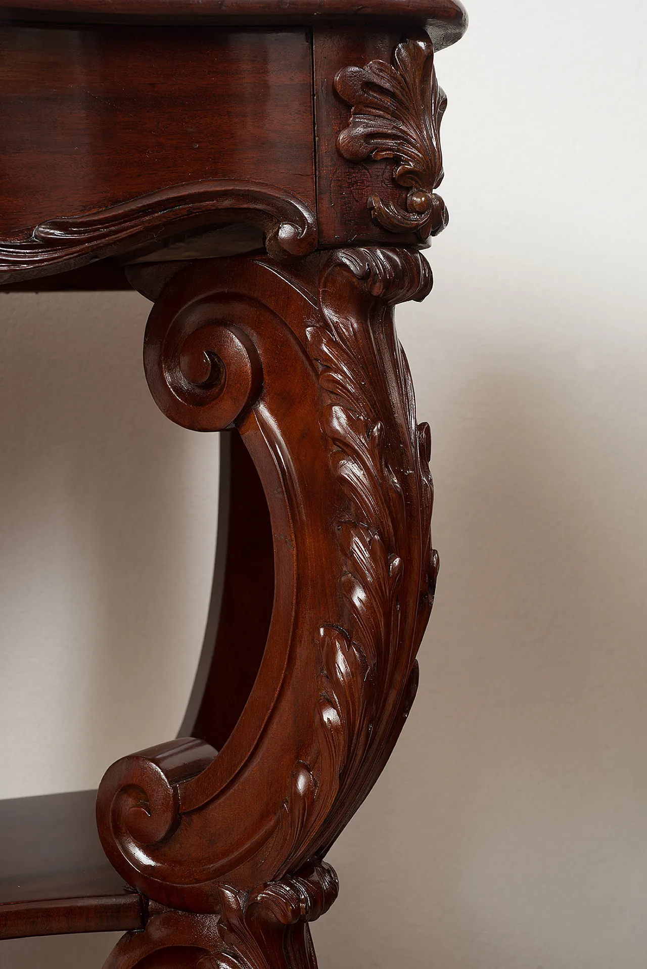 Console Luigi Filippo French in mahogany feather, 19th century 3