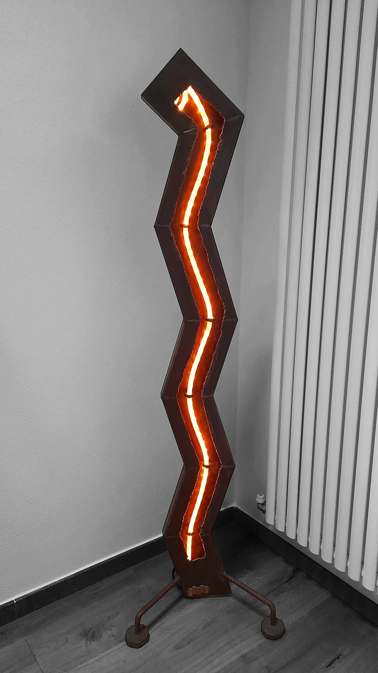 Wrought iron artisan lamp, 2000s 1