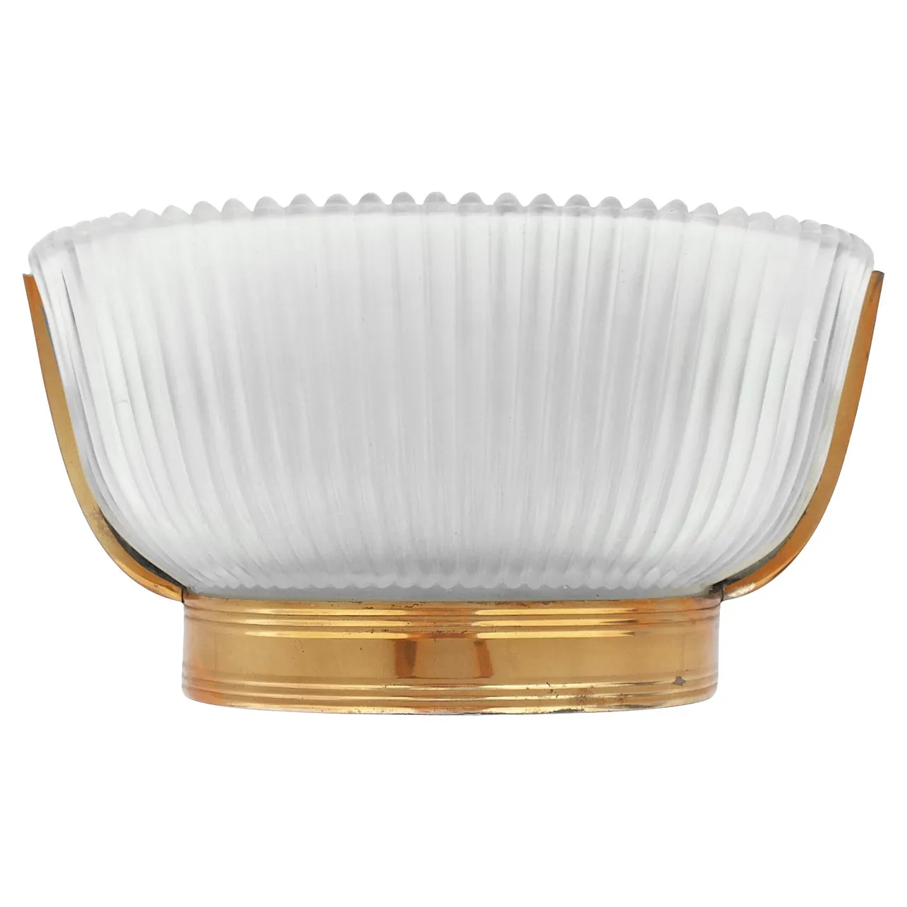 Pressed crystal and brass wall lamp, 1930s 1