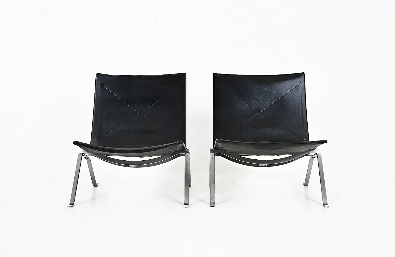 Pair PK22 sedie da salotto di Poul Kjærholm per Fritz Hansen, anni '90 3