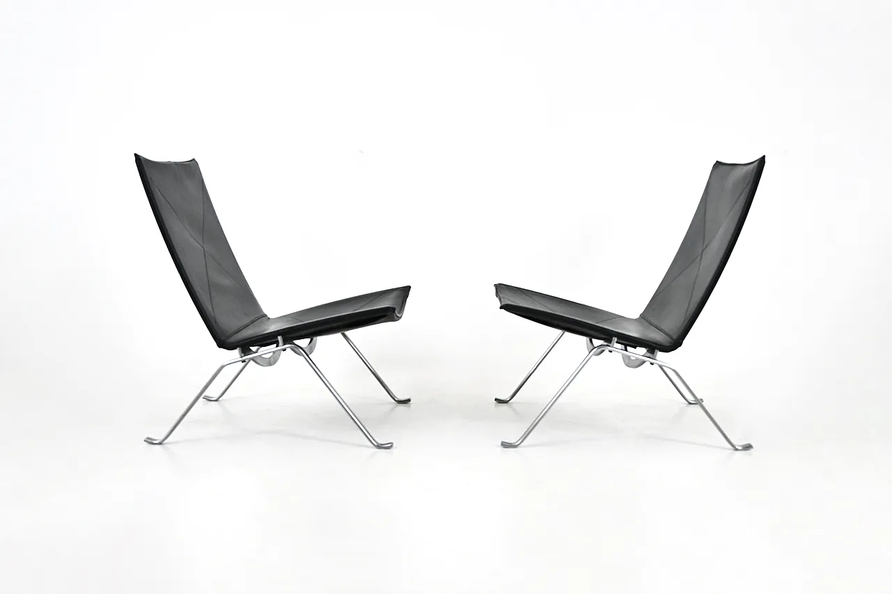 Pair PK22 sedie da salotto di Poul Kjærholm per Fritz Hansen, anni '90 4