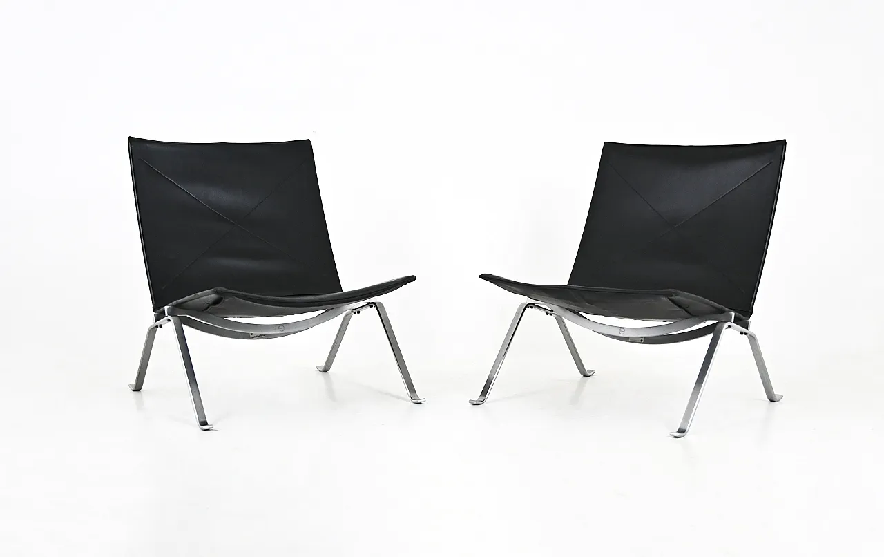 Pair PK22 sedie da salotto di Poul Kjærholm per Fritz Hansen, anni '90 7