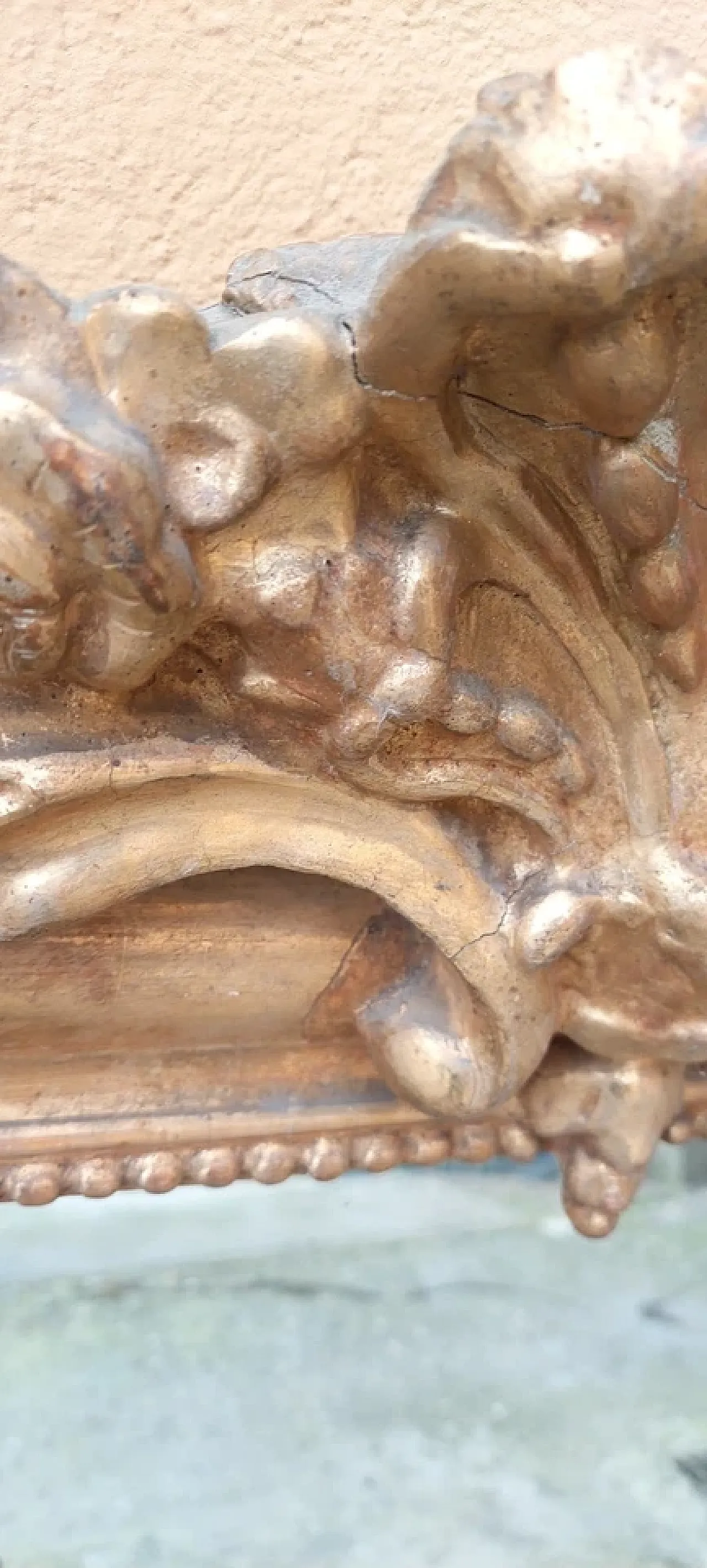 Specchiera Caminiera Luigi Filippo in legno dorato, '800 7