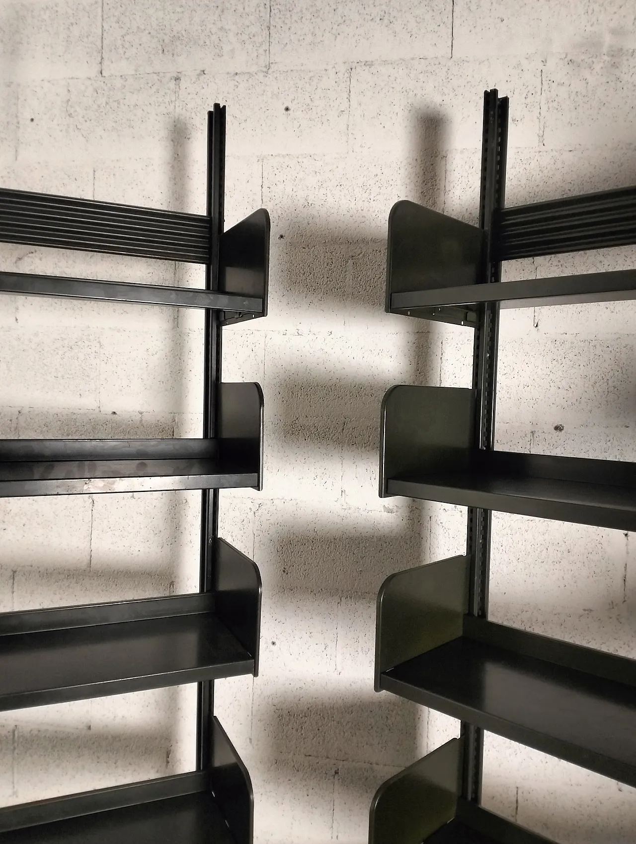 Pair of "Congress" Olive Green Metal Bookcases by Lips Vago, 70s 12