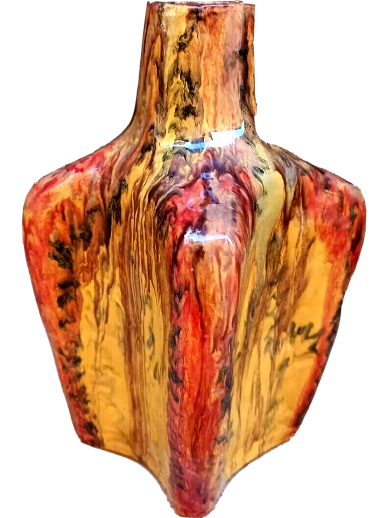 Majolica and multicoloured ceramic jug, mid-20th century 8