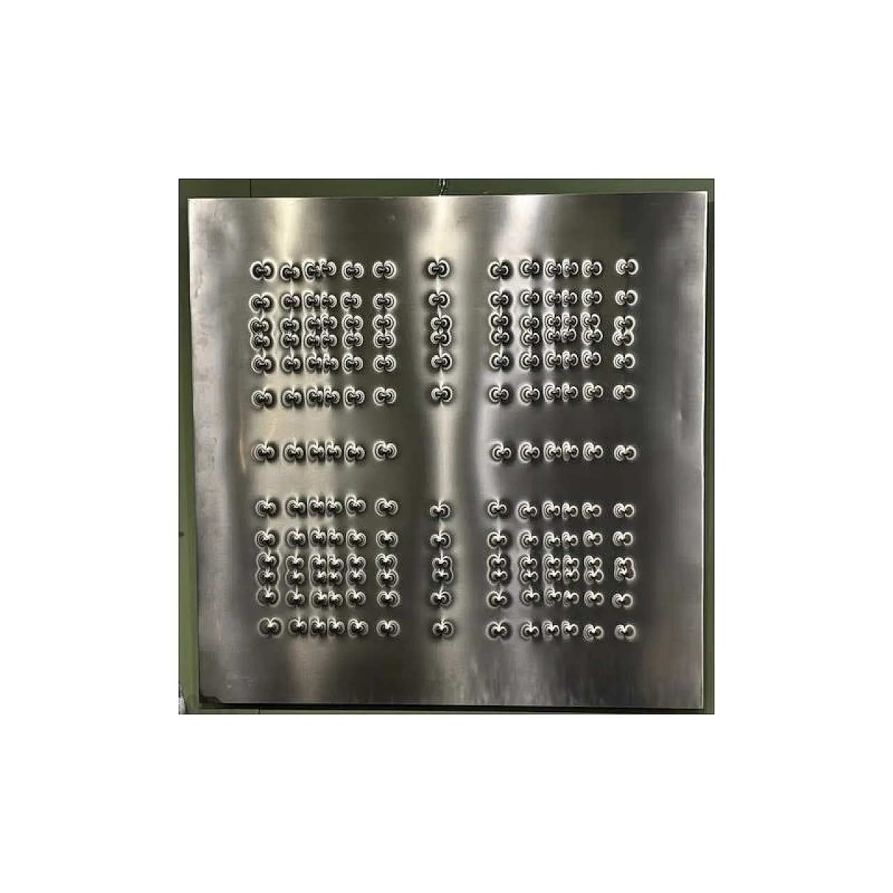 Opera unica di Angelo Brescianini su lastra in acciaio inox, '900 1