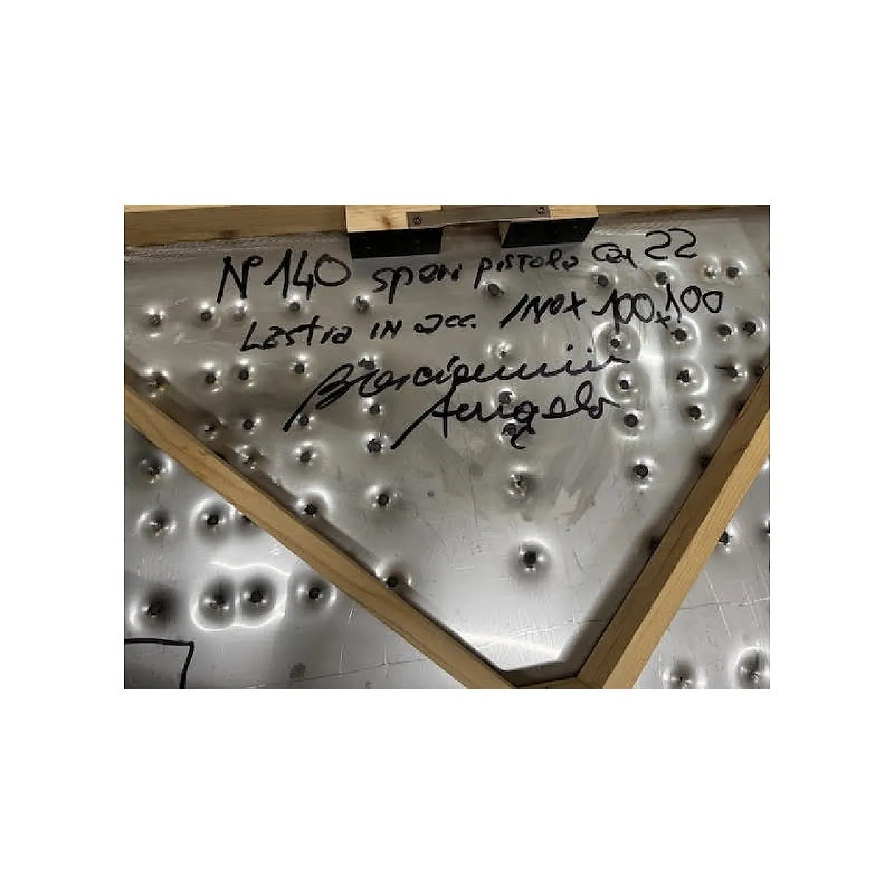 Opera unica di Angelo Brescianini su lastra in acciaio inox, '900 3