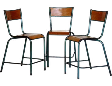 3 Sedie di design industriale, primo '900