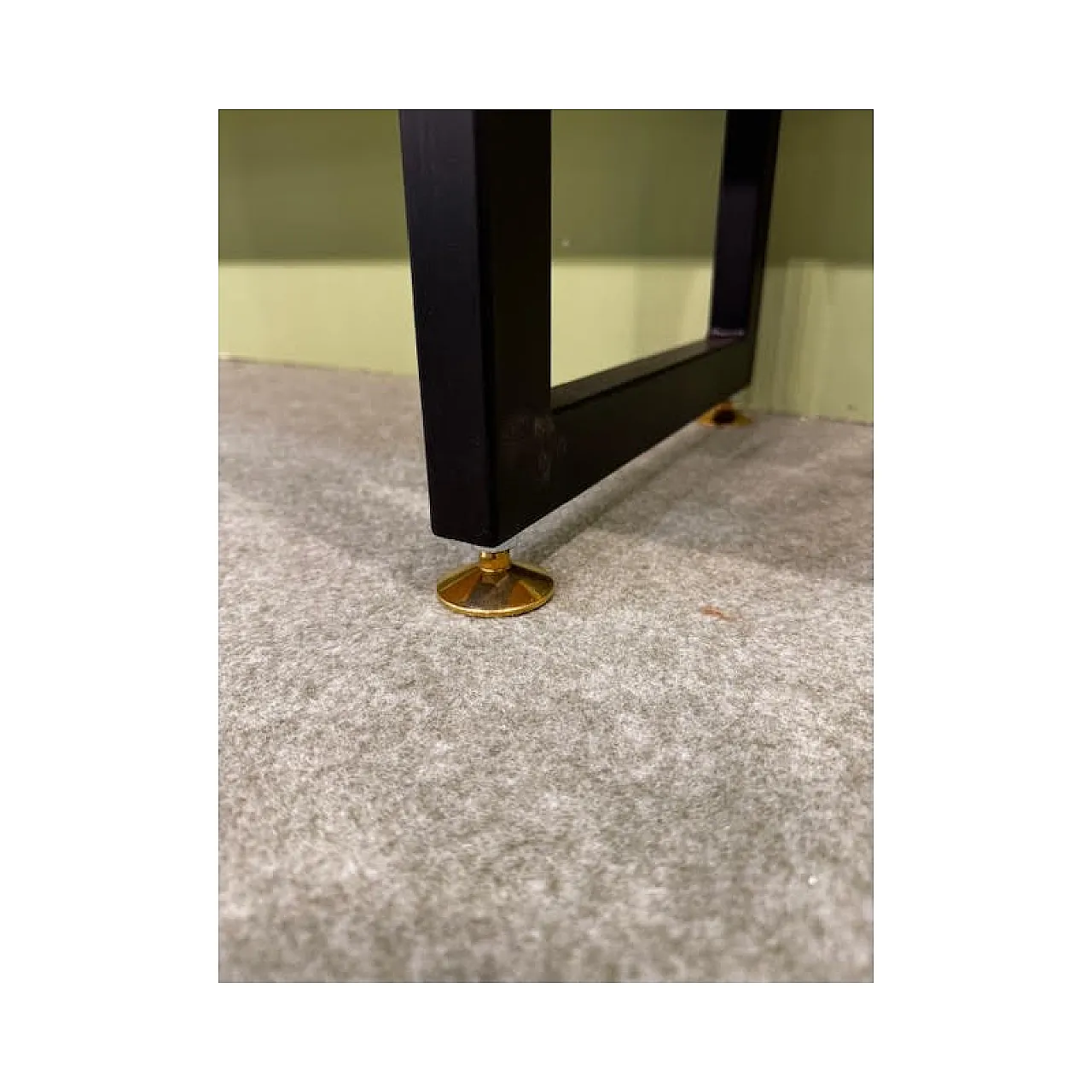 Freestanding bookcase in wood, metal and brass, 20th century 3