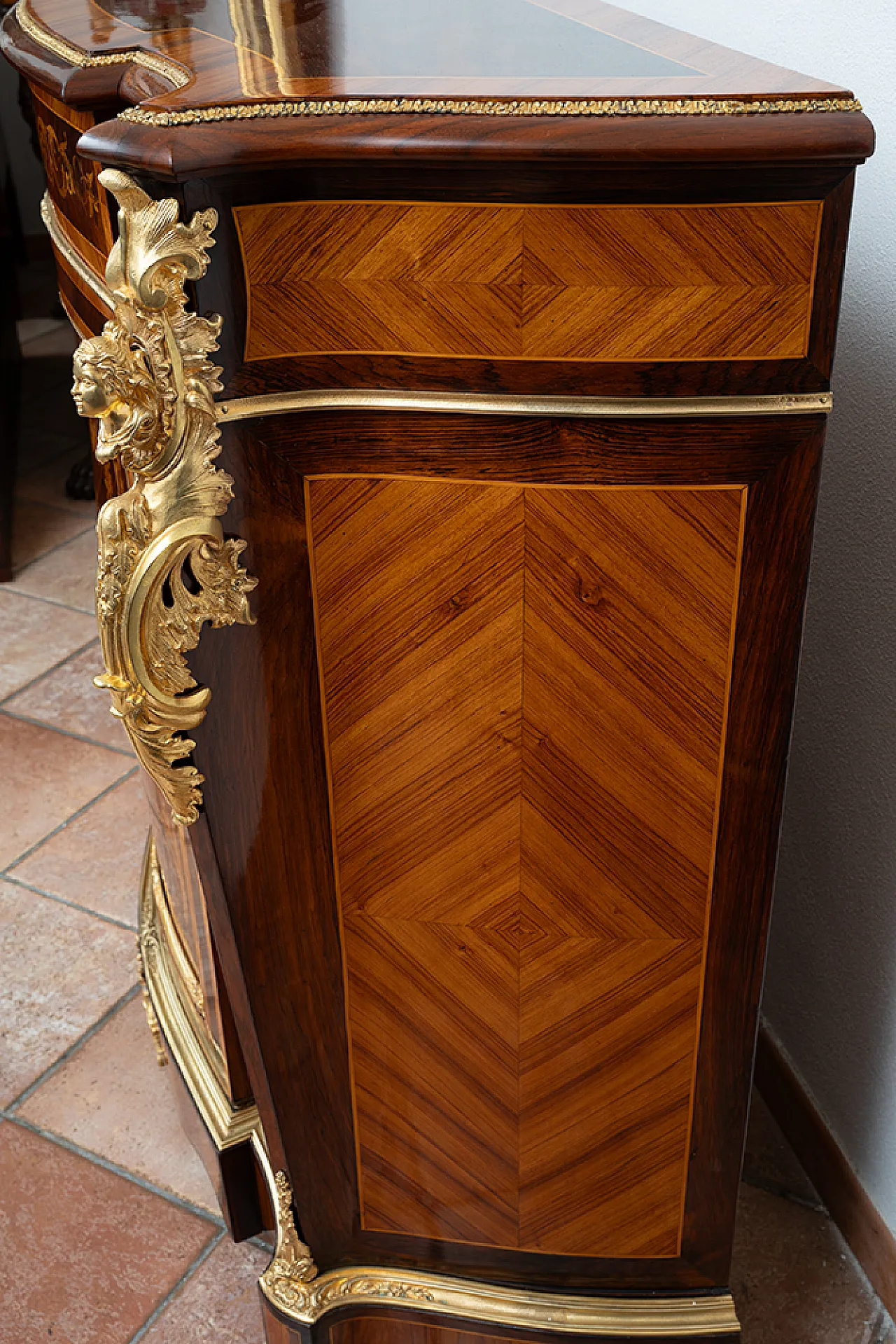 Credenza Napoleone III Francese in legni esotici pregiati, '800 5