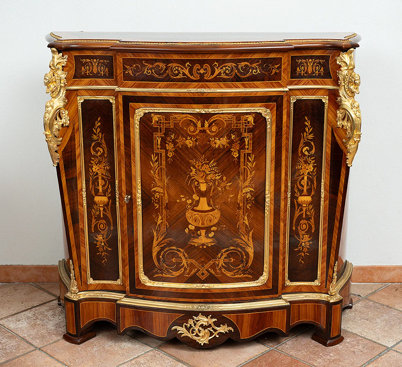 Credenza Napoleone III Francese in legni esotici pregiati, '800 8