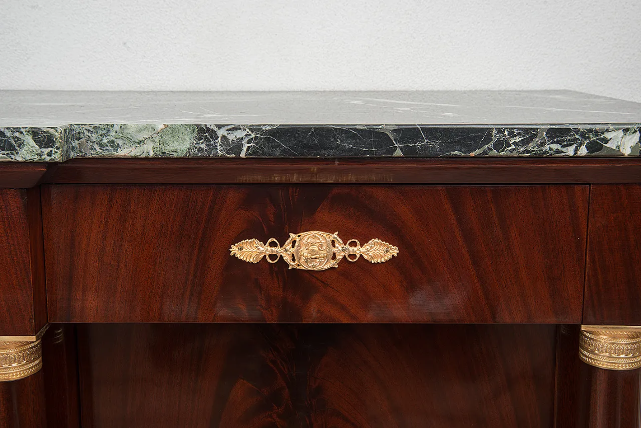 Sideboard French empire style in mahogany feather, 19th century 3