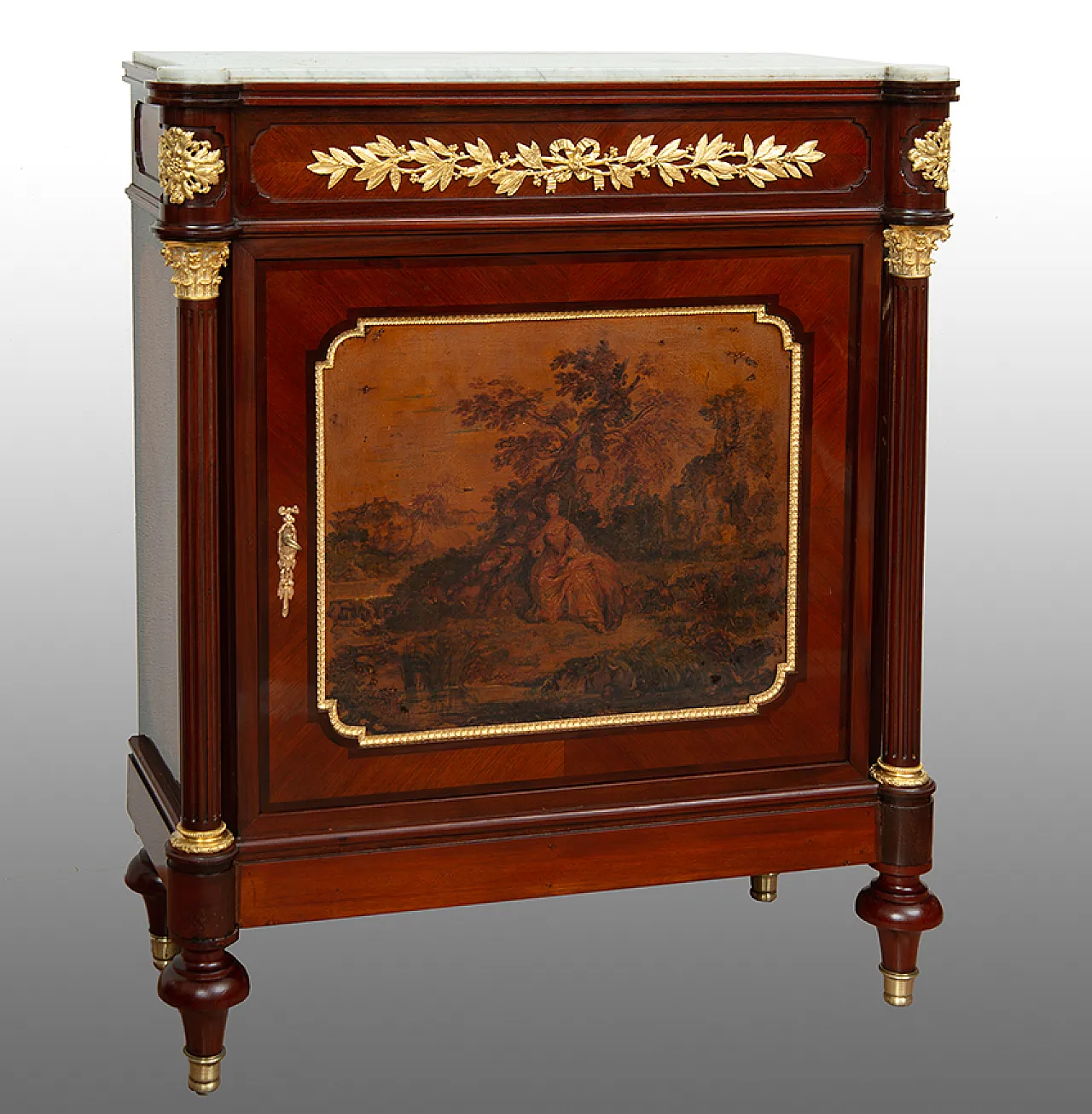 Sideboard Napoleon III French in the manner of "Vernis Martin", 19th c 1