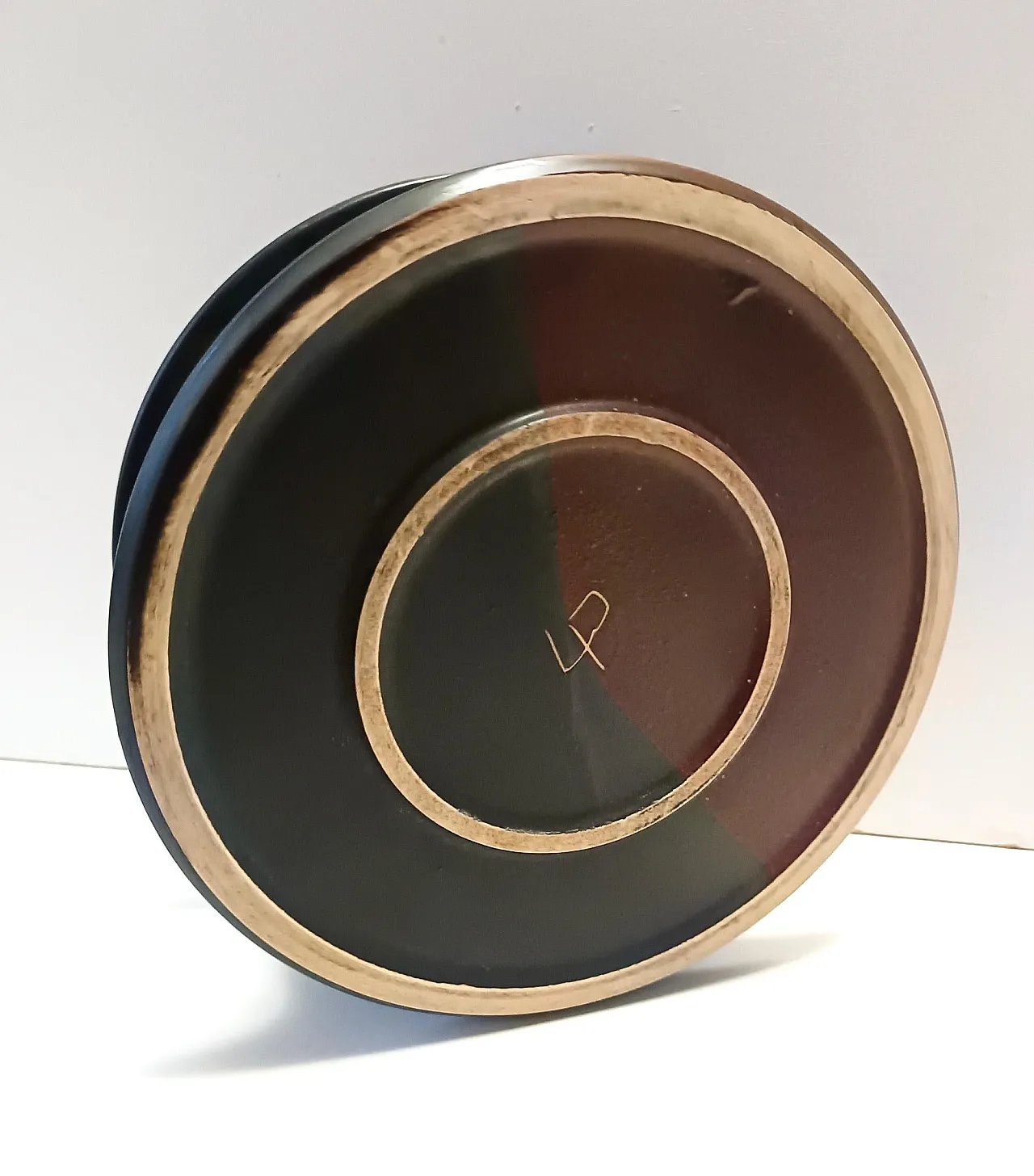 Black and Brown Hand-Painted Ceramic Piece by Franco Bucci, 70s 10